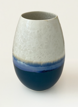 Crystal Vase - Large Hvid/Blå