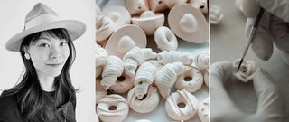 porcelæn blomster øreringe i hvid og guld