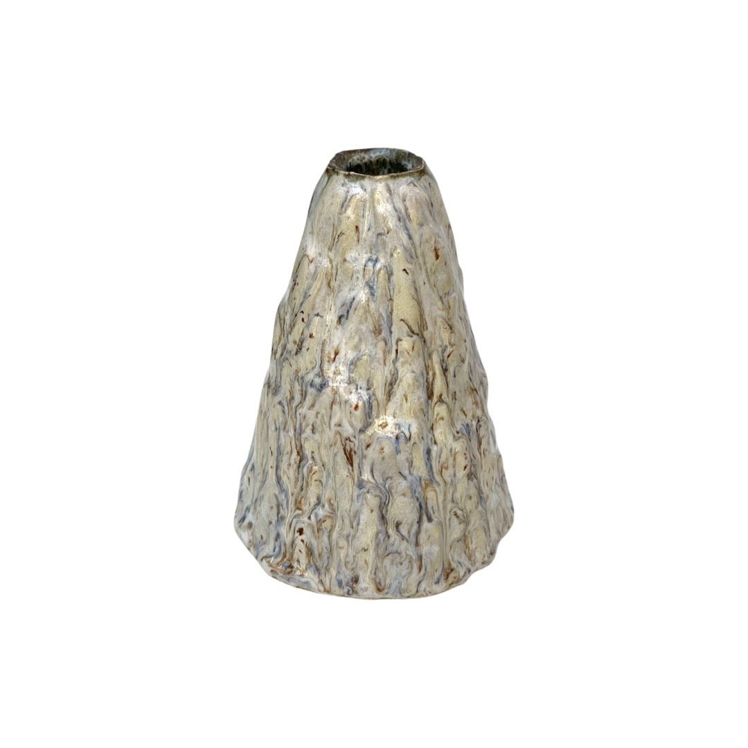 Vulkan vase - Hvid/brun