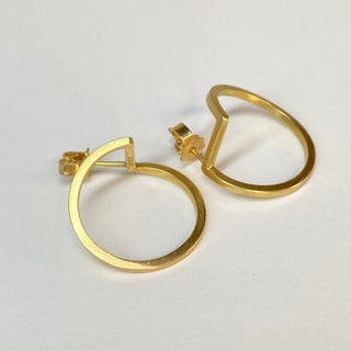 Øreringe Rund “Kant”- 18k guld - Anne Manna