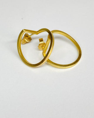 Øreringe Rund “Kant”- 18k guld - Anne Manna
