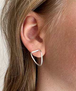 Øreringe Rund “Kant” - 925 sølv - Anne Manna