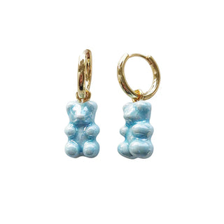 Baby Blue Porcelain Gummy Bear Earrings