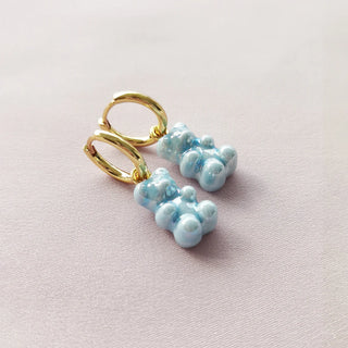 Baby Blue Porcelain Gummy Bear Earrings