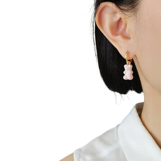 Sweet Pink Porcelain Gummy Bear Earrings