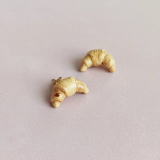 Mini Porcelain Croissant Stud Earrings