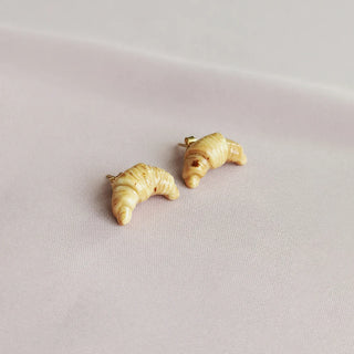 Mini Porcelain Croissant Stud Earrings