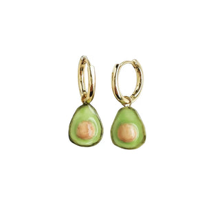 Mini Porcelain Avocado Earrings