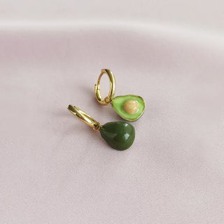 Mini Porcelain Avocado Earrings