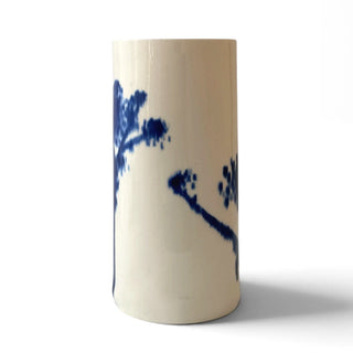Helene Søs Schjødts - stor vase med blåt blomstermotiv