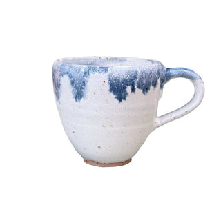 Eva kop - råhvid med blå kant