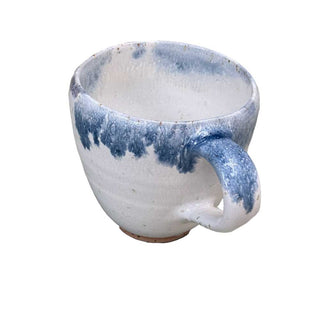 Eva kop - råhvid med blå kant