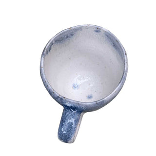 Eva kop - råhvid med blå kant