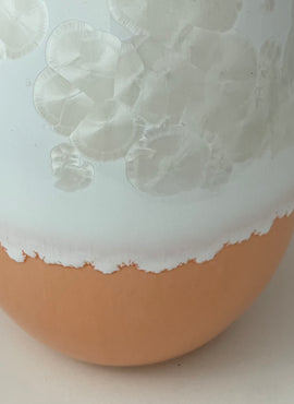 Crystal Vase - Medium Peach/hvid