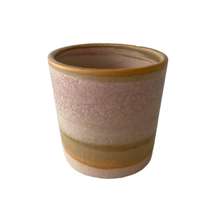 Lena Pedersen espresso kop i beige/rosa glasur 