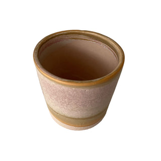 Lena Pedersen espresso kop i beige/rosa glasur 