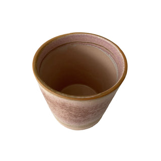Lena Pedersen kaffekop i beige/rosa glasur 