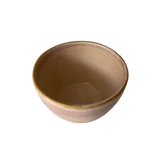 Lena Pedersen lille skål i mat beige/rosa glasur 