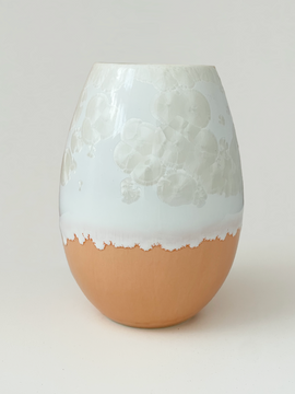 Crystal Vase - Medium Peach/hvid