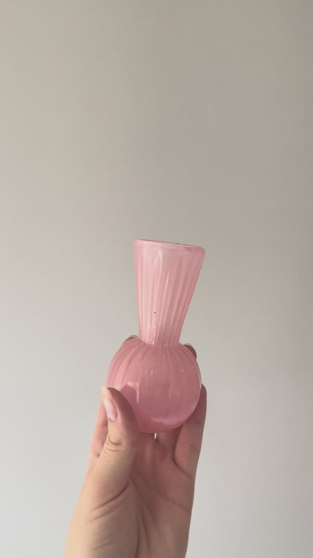 Anne Flohr nøglevase i lyserød smuk farve 