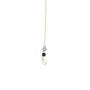 TicTac Ørering m. lang kæde og blå perler
