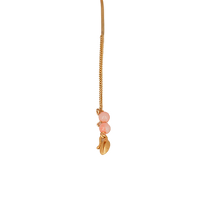 TicTac ørering m. kort kæde og koral pink perle