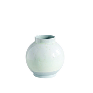 Rund vase - Grøn ler med grøn glasur