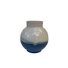 Stor vase - Hvidt ler med blå krystal glasur