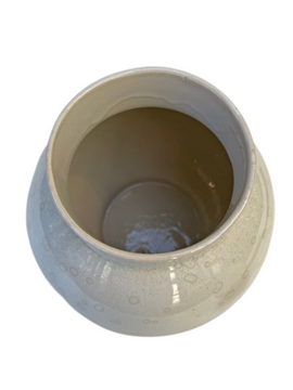 Stor vase - Lyserød ler med hvid krystal glasur