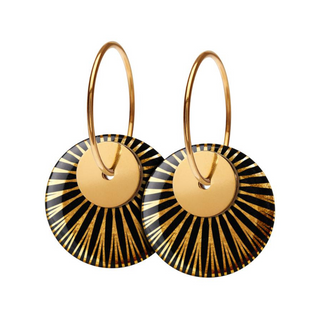 SPLASH duo øreringe - Black/Gold